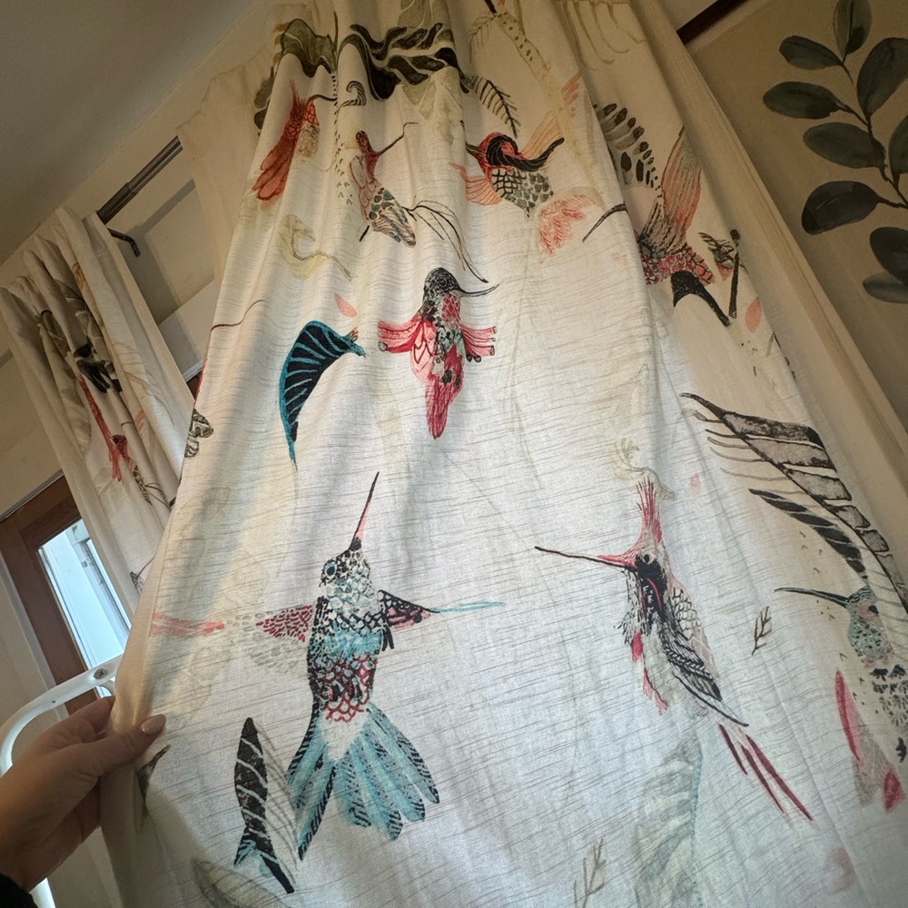 New, without tags, (2) 50x108 Anthropologie Nests and Nectar curtains